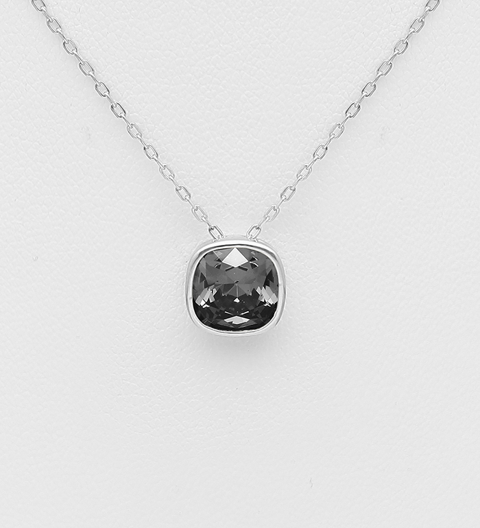 1583-339 - Sparkle by 7K - 925 Sterling Silver Necklace Decorated with Fine Austrian Crystal