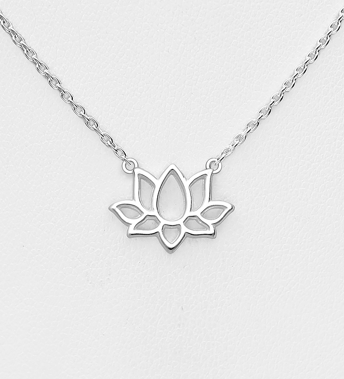 1063-2209 - 925 Sterling Silver Lotus Necklace