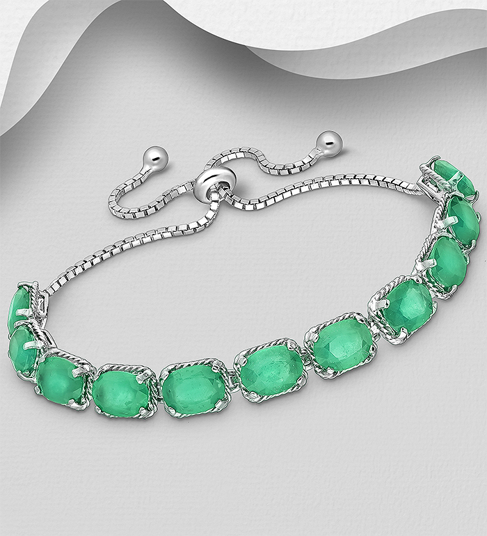 1181-3617 - La Preciada - 925 Sterling Silver Bracelet, Decorated with Various Gemstones 