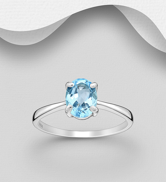 1181-3718 - La Preciada - Wholesale 925 Sterling Silver Solitaire Ring Decorated with Gemstones