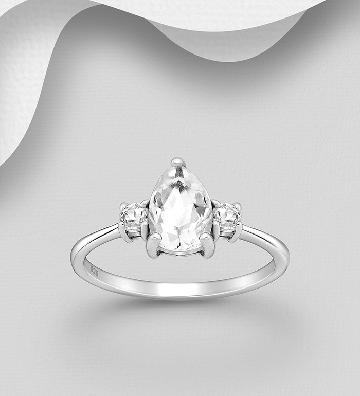 1181-3877 - La Preciada - 925 Sterling Silver Ring, Decorated with Gemstones