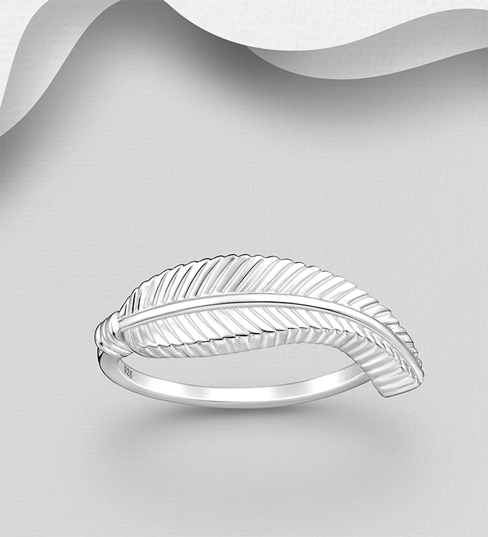 1063-1013 - Wholesale 925 Sterling Silver Feather Ring