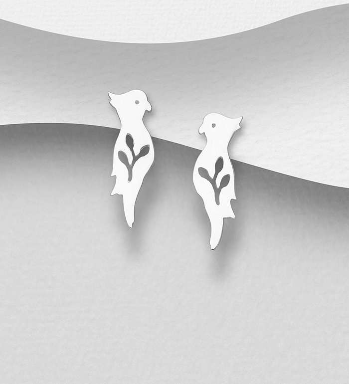 1063-1024 - Wholesale 925 Sterling Silver Bird Push-Back Earrings