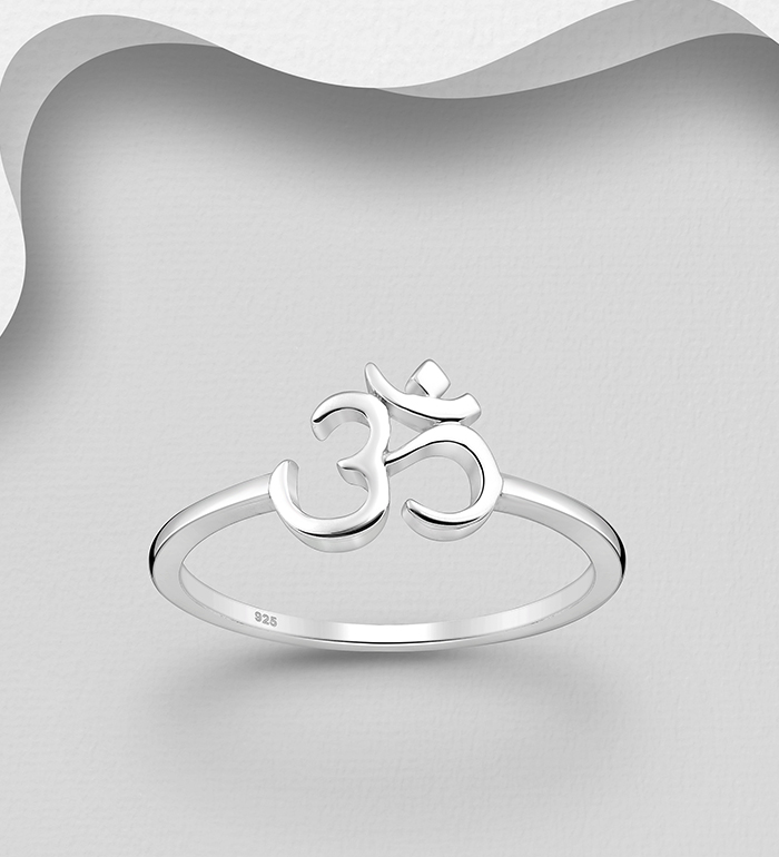 1063-1112 - Wholesale 925 Sterling Silver Om Ring