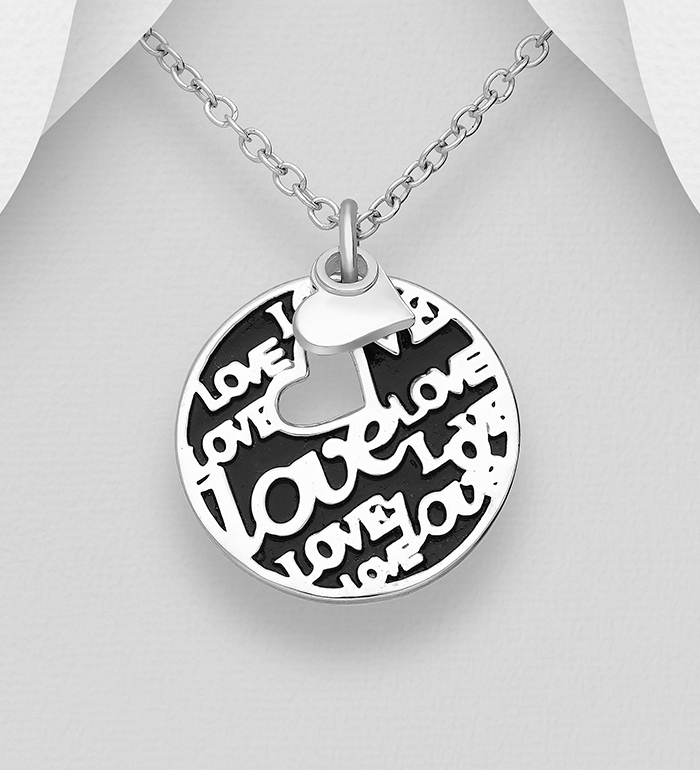 1063-1300 - Wholesale 925 Sterling Silver Heart Love Pendant