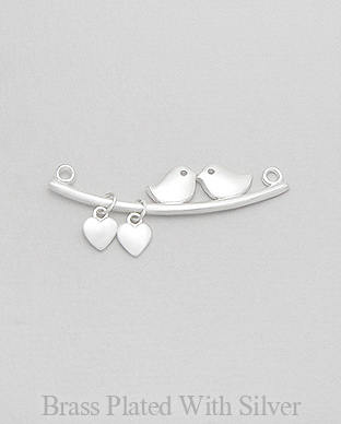 1063-1862 - Wholesale Brass Bird And Heart Findings