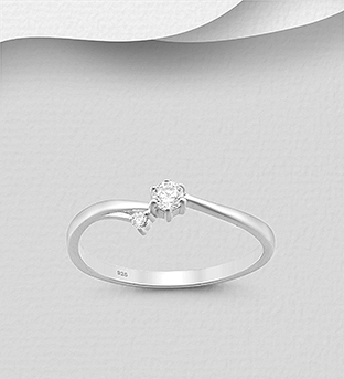 1063-2097 - Wholesale 925 Sterling Silver Ring Decorated with CZ Simulated Diamonds