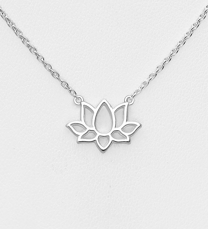 1063-2209 - Wholesale 925 Sterling Silver Lotus Necklace