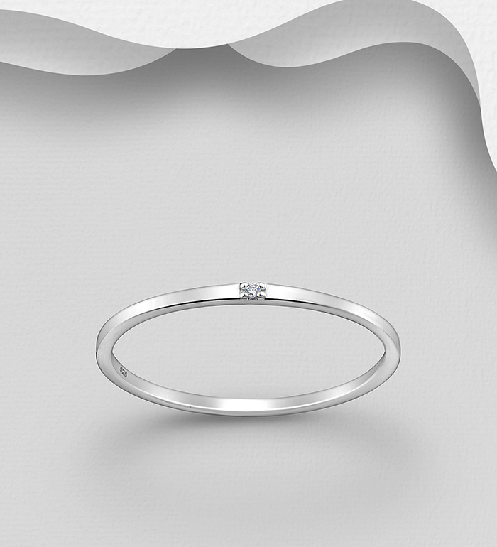 1063-2388 - Wholesale 925 Sterling Silver Ring Decorated with CZ Simulated Diamond