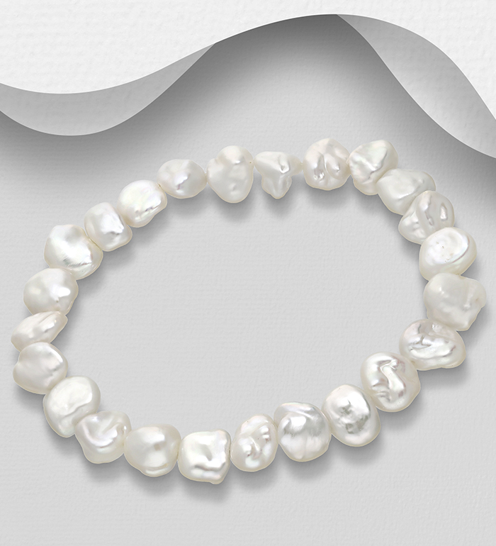 1063-2415 - Wholesale Stretch Bracelet Beaded With Fresh Water Pearls