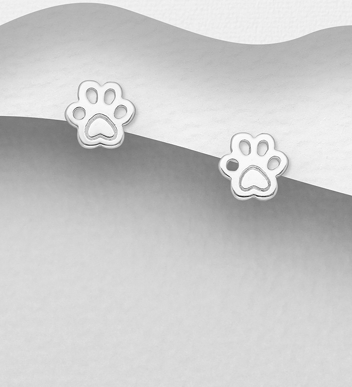 1063-2735 - Wholesale 925 Sterling Silver Paw Claw Push-Back Earrings