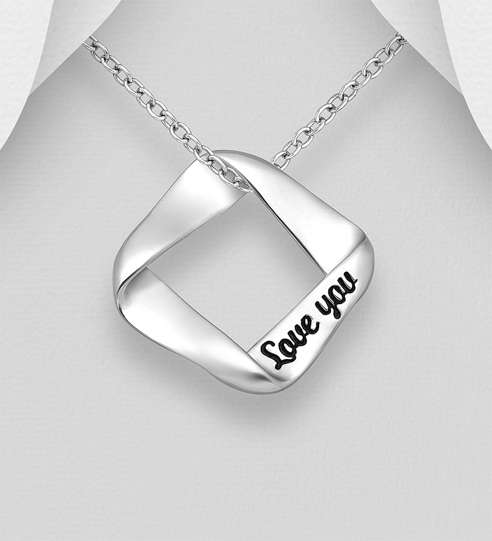 1063-906 - Wholesale 925 Sterling Silver Love You Pendant