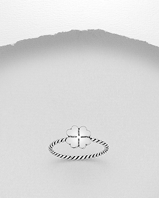 1076-132 - Wholesale 925 Sterling Silver Clover Ring