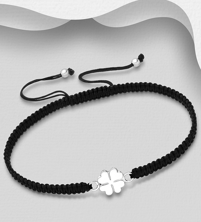 1076-133 - Wholesale 925 Sterling Silver Clover Bracelet