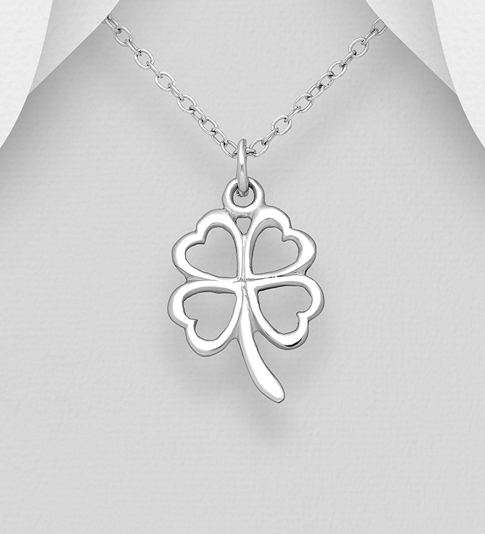 1076-20 - Wholesale 925 Sterling Silver Clover Pendant