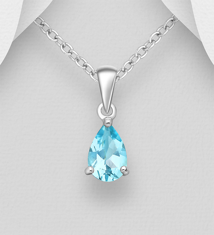 1181-3682 - La Preciada - Wholesale 925 Sterling Silver Solitaire Pendant Decorated with Various Gemstones