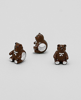 1559-233 - Wholesale 925 Sterling Silver Bear Bead