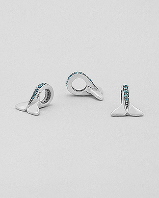 1559-300 - Wholesale 925 Sterling Silver Whale Tail Bead