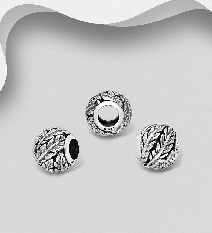 1559-364 - Wholesale 925 Sterling Silver Feather Bead