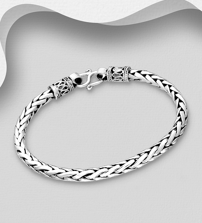 1563-616 - Wholesale 925 Sterling Silver Oxidized Bracelet