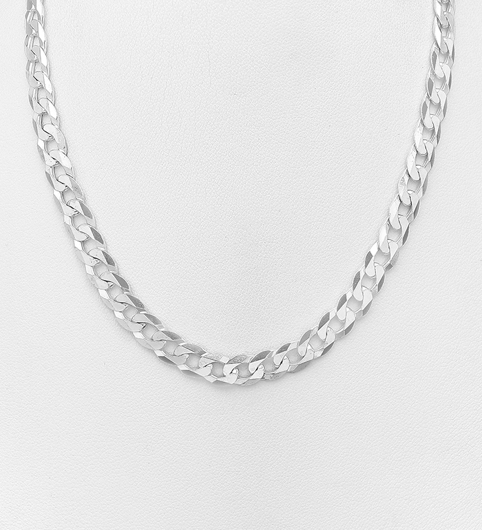 1563-925 - Wholesale ITALIAN DELIGHT - 925 Sterling Silver Necklace, 6 mm Wide, Made in Italy