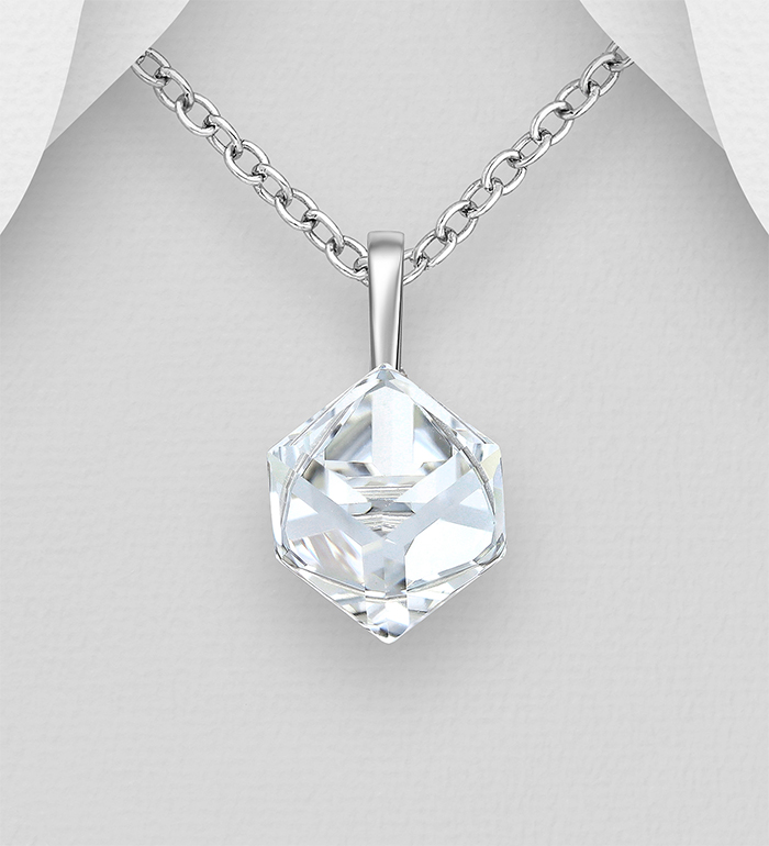 1583-159 - Sparkle by 7K - Wholesale 925 Sterling Silver Pendant Decorated with Fine Austrian Crystal