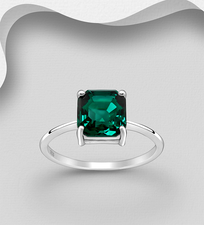 1583-475 - Sparkle by 7K - Wholesale 925 Sterling Silver Ring, Decorated with Fine Austrian Crystals