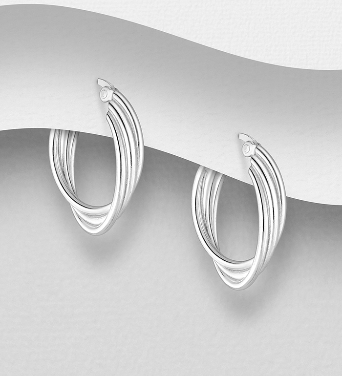 183-457 - Wholesale 925 Sterling Silver Hoop Earrings