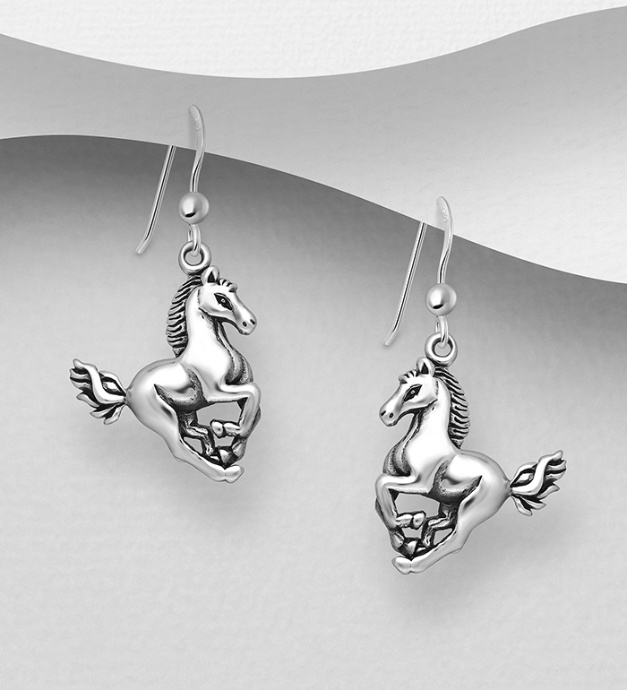 26-29 - Wholesale 925 Sterling Silver Horse Hook Earrings