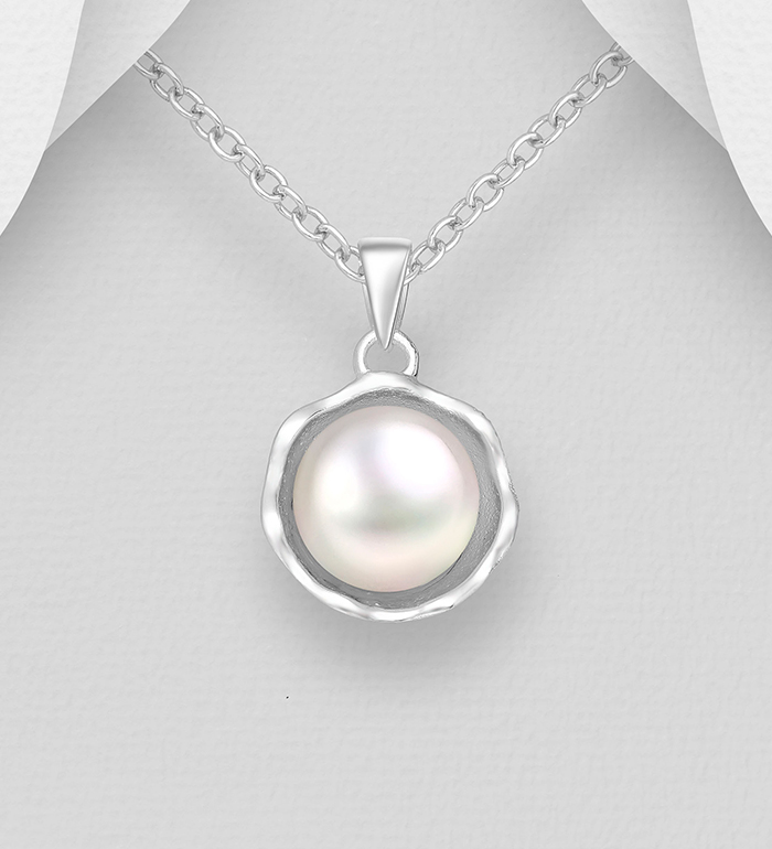 382-2819 - Wholesale 925 Sterling Silver Pendant Decorated With Fresh Water Pearl