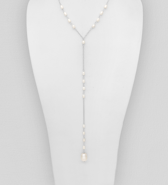382-4336 - Wholesale 925 Sterling Silver Necklace Beaded With Fresh Water Pearls