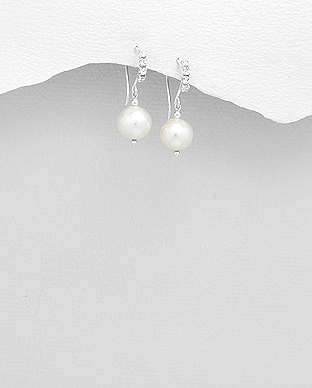 382-4827 - Wholesale 925 Sterling Silver Hook Earrings Decorated With Crystal Glass