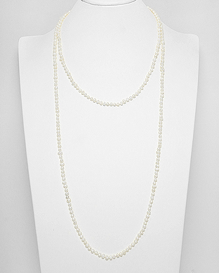 382-4888 - Wholesale Cotton Necklace Beaded With Fresh Water Pearls