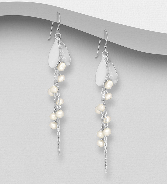 382-4995 - Wholesale 925 Sterling Silver Earrings Beaded With Fresh Water Pearls