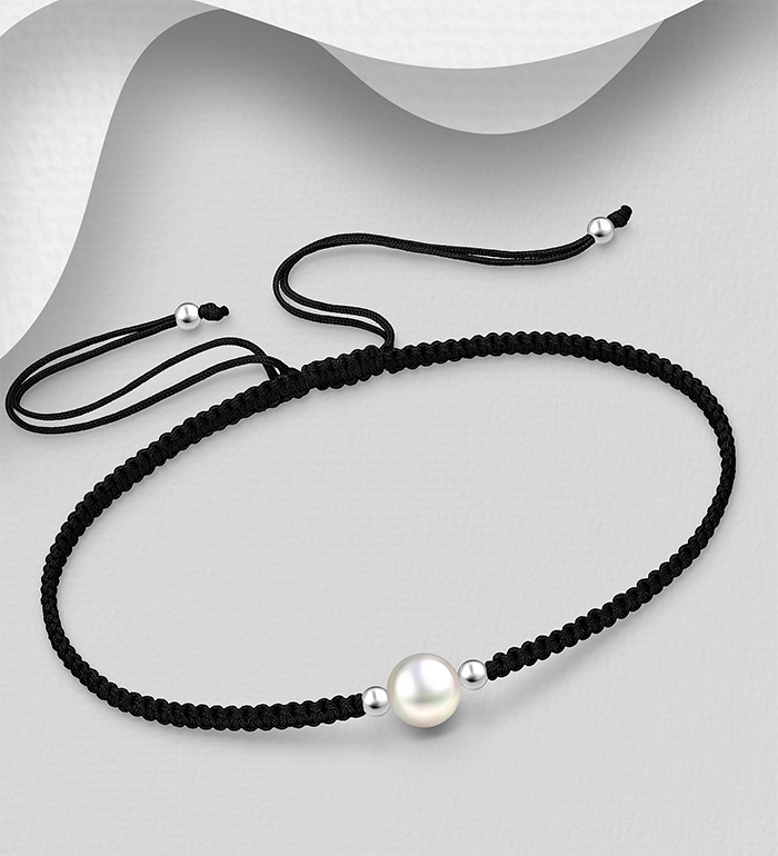382-5036 - Wholesale 925 Sterling Silver Adjustable Bracelet Beaded With Fresh Water Pearl