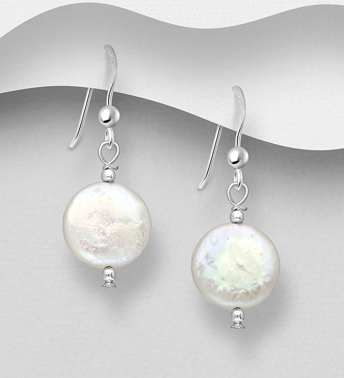 382-5086 - Wholesale 925 Sterling Silver Hook Earrings Beaded With Fresh Water Pearls