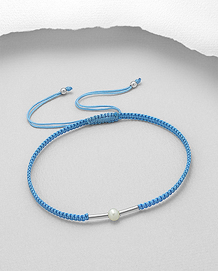 382-5200 - Wholesale 925 Sterling Silver Adjustable Bracelet Beaded With Fresh Water Pearl