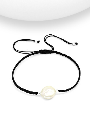 382-5298 - Wholesale 925 Sterling Silver Adjustable Bracelet Beaded With Fresh Water Pearls