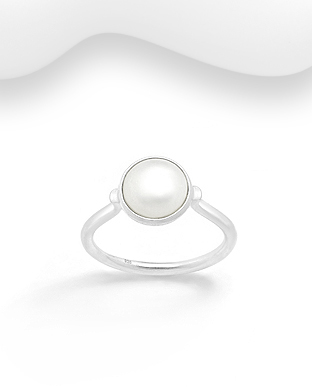 382-5309 - Wholesale 925 Sterling Silver Ring Decorated With Fresh Water Pearl