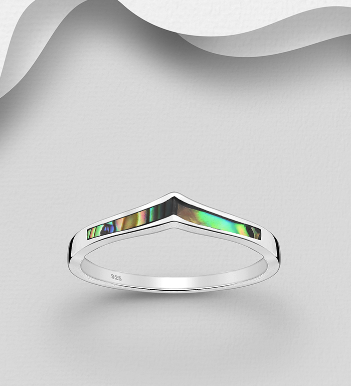 473-2126 - Wholesale 925 Sterling Silver Ring Decorated With Shell