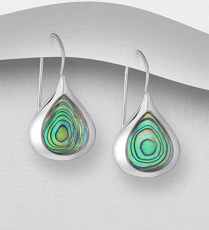 473-2215 - Wholesale 925 Sterling Silver Hook Earrings Decorated With Shell