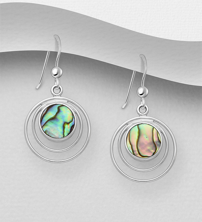473-966 - Wholesale 925 Sterling Silver Hook Earrings Decorated With Shell