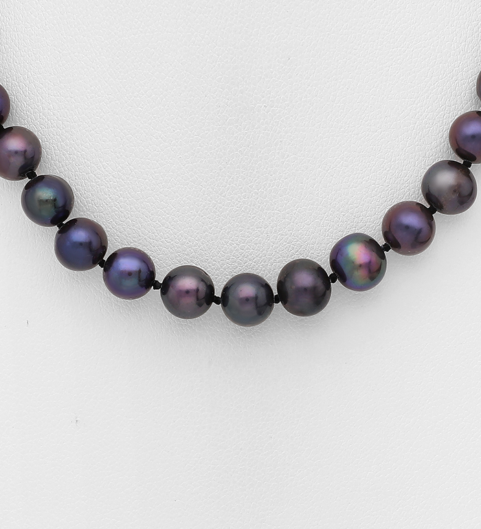 513-132AAX - Wholesale 925 Sterling Silver Necklace, Beaded with 7-7.5 mm Diameter AA+ Freshwater Pearls