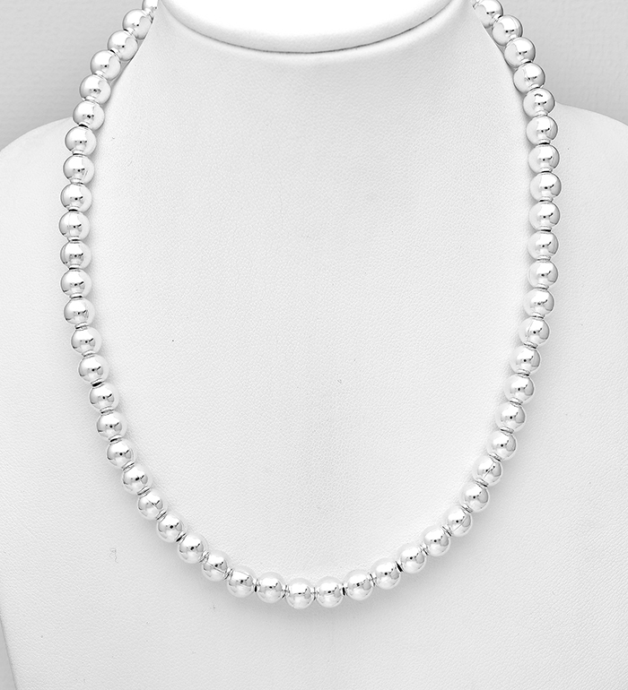 621-4 - Wholesale 925 Sterling Silver Ball Necklace