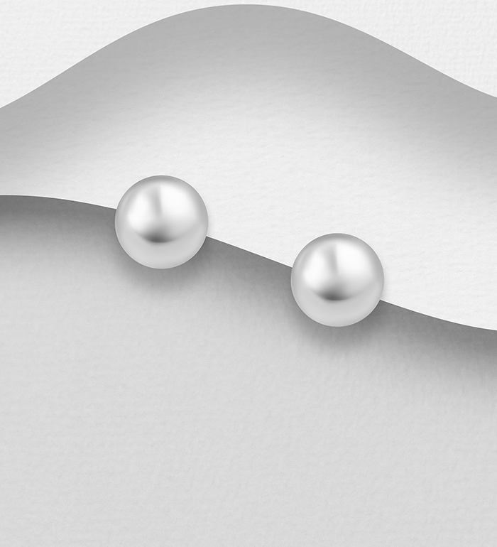 688-30 - Wholesale 925 Sterling Silver Ball Push-Back Earrings