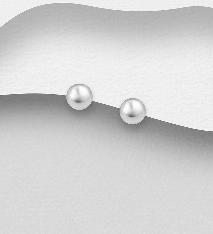 688-39 - Wholesale 925 Sterling Silver Ball Push-Back Earrings