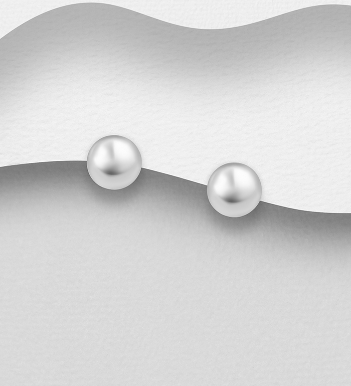 688-40 - Wholesale 925 Sterling Silver Ball Push-Back Earrings