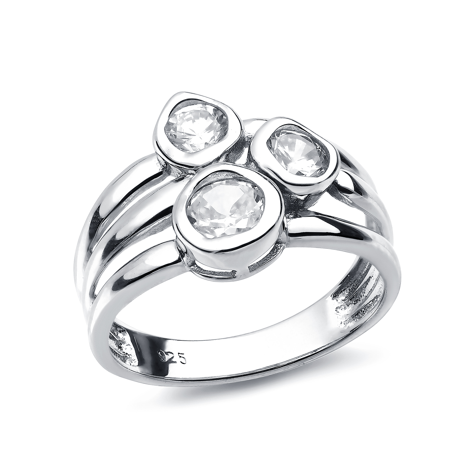 701-14288K - Wholesale 925 Sterling Silver Ring Decorated With CZ And Plated With Rhodium