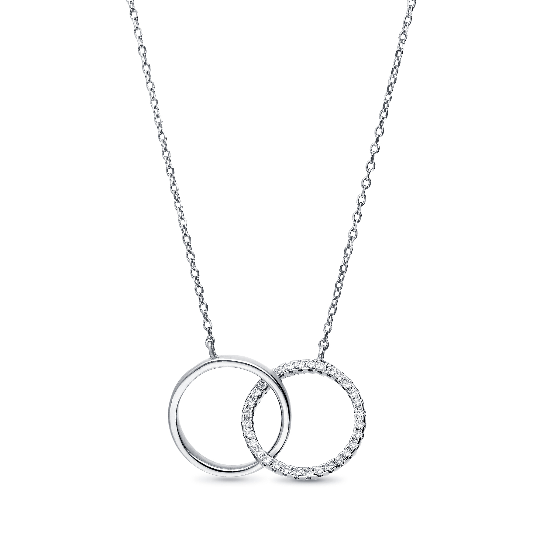 701-21569K - Wholesale 925 Sterling Silver Links Necklace Decorated With CZ