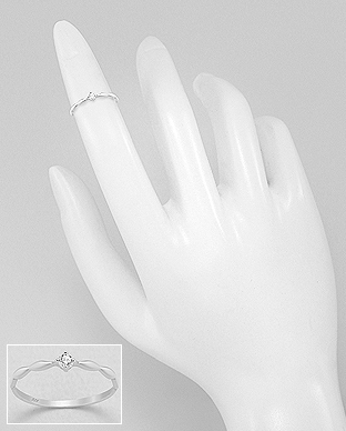 701-21713 - Wholesale 925 Sterling Silver Knuckle Ring Decorated with CZ Simulated Diamonds